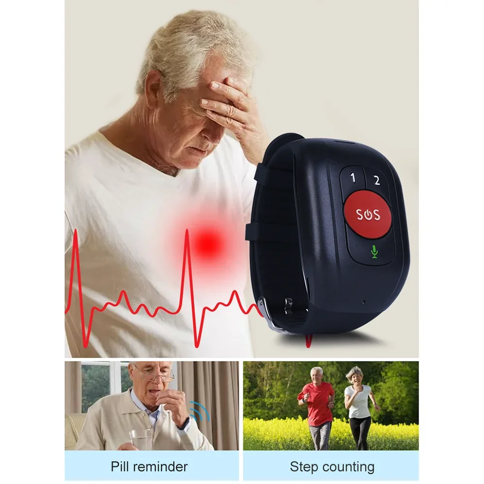 Elderly 4G LTE SOS Watch GPS T – обзор и цена Fall Detection Watch