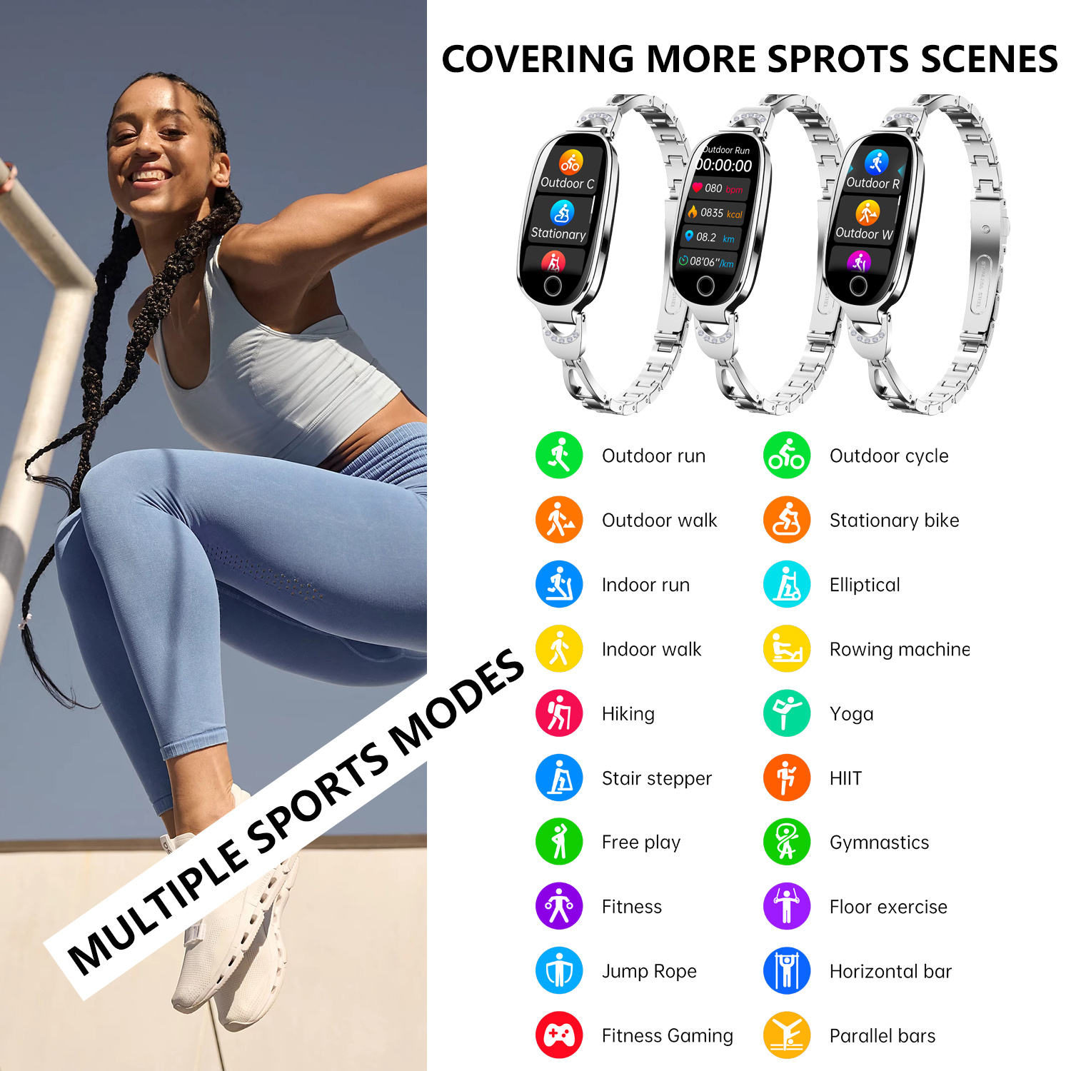 F81 Girl Heart Rate Waterproof – обзор и цена Breath Rate Monitor