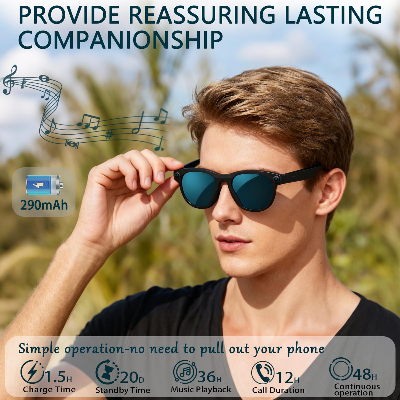 Black Smart Ai Glasses for Men – обзор и цена Smart Glasses Lens