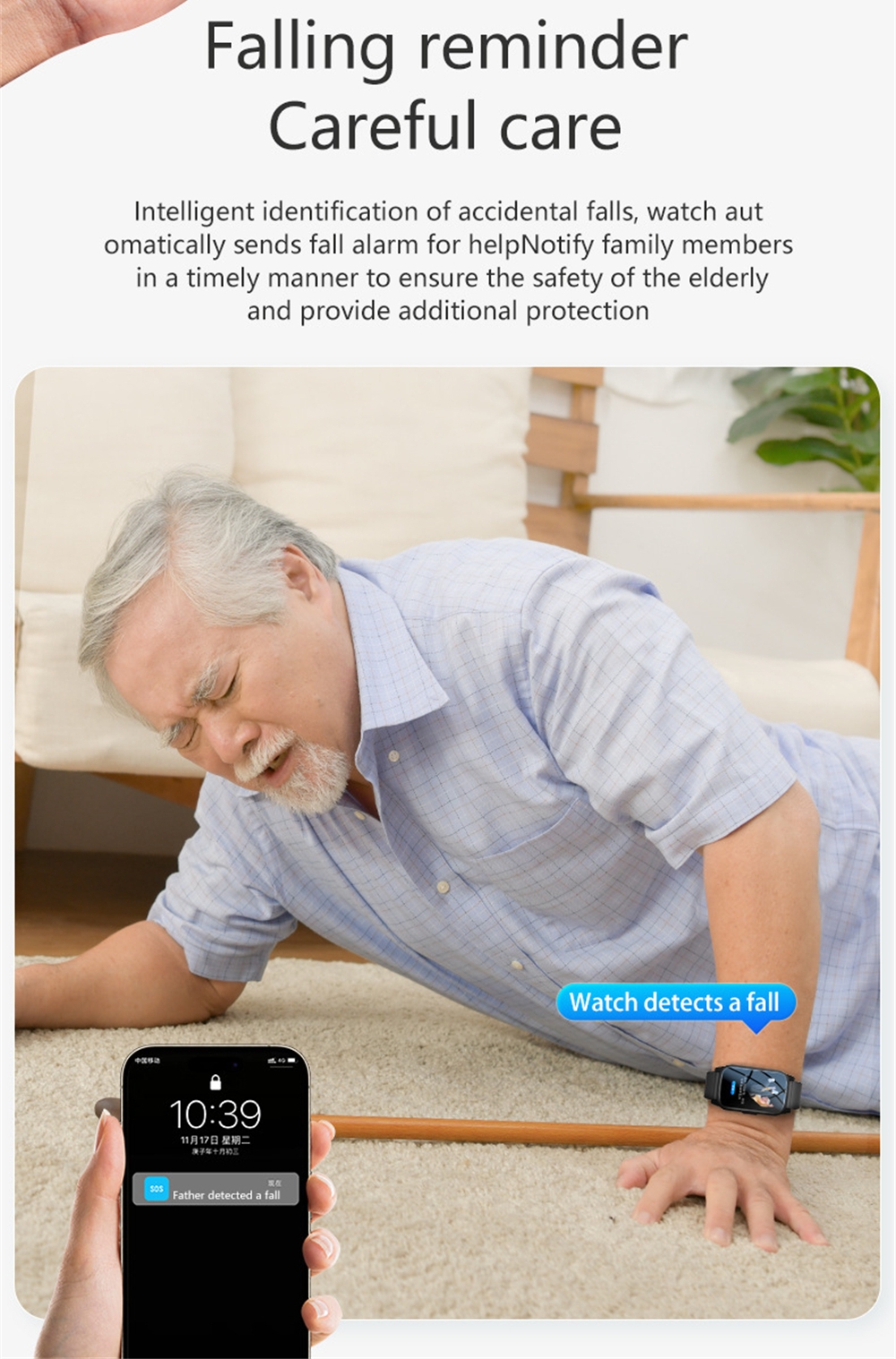 Elderly Smart Watch For Senior – обзор и цена Fall Detection Watch