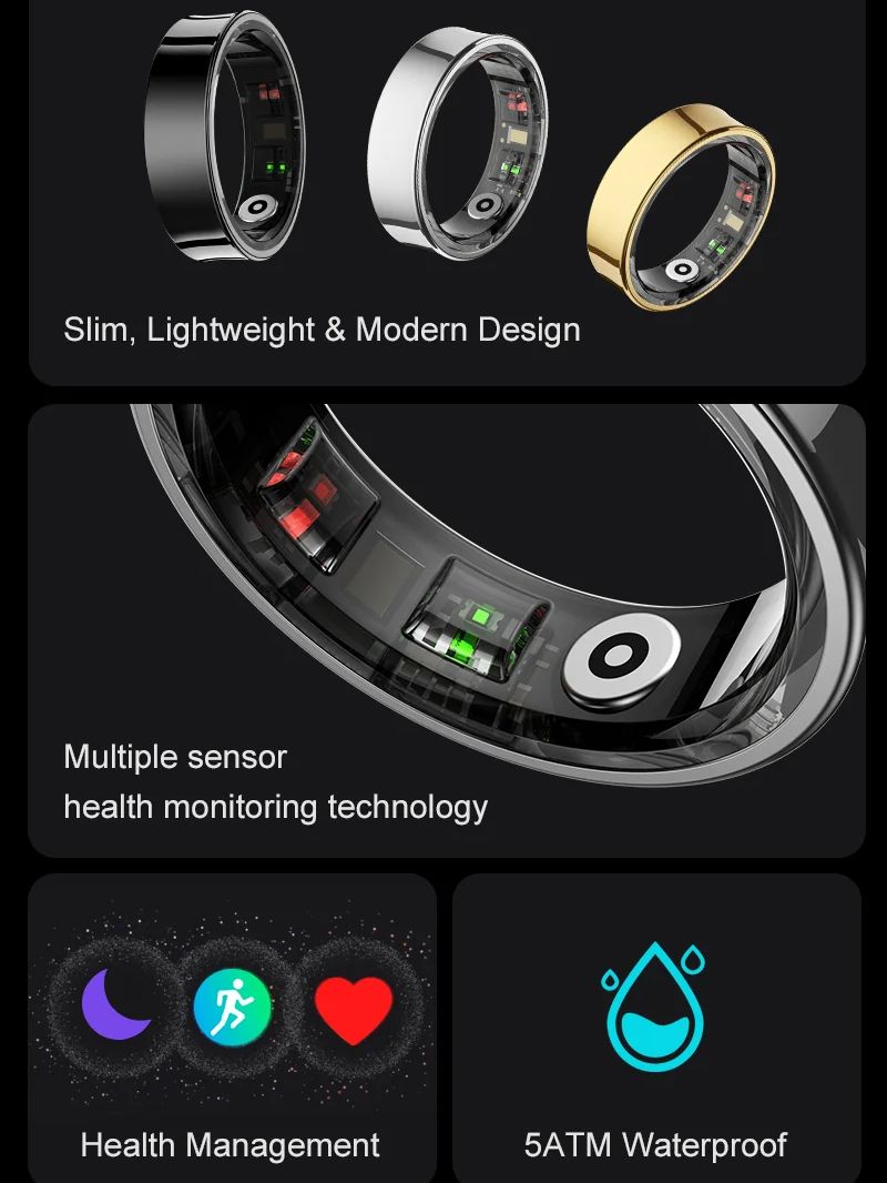 2026 Smart Ring R09 5ATM Water – обзор и цена Temperature Ring Skin