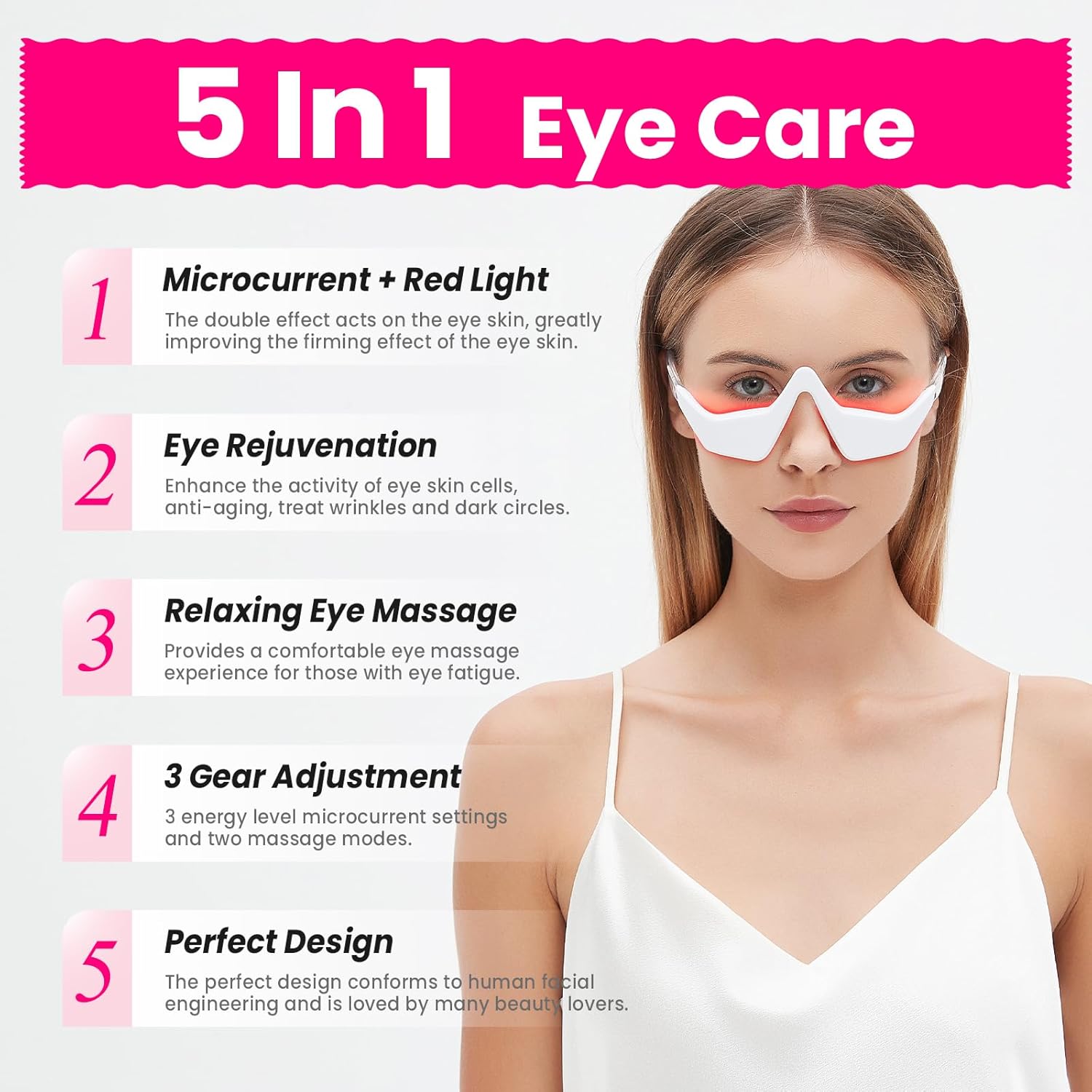 Microcurrent EMS Eye Massager  – обзор и цена Light Therapy Glasses