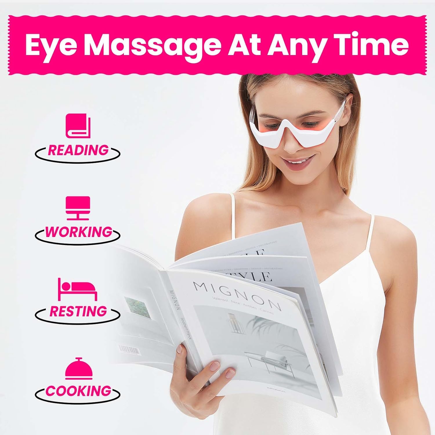 Microcurrent EMS Eye Massager  – обзор и цена Light Therapy Glasses
