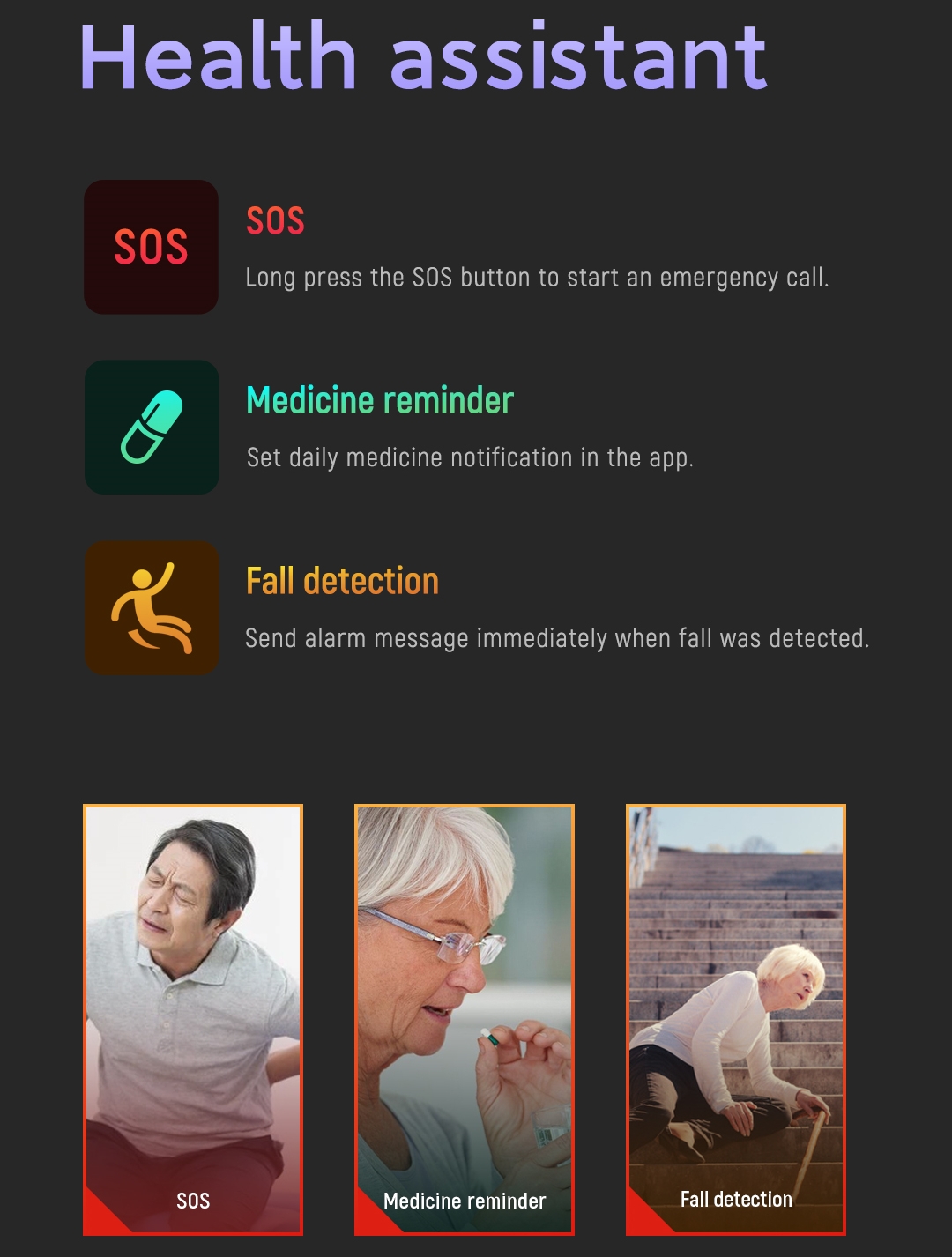 Fall Detection Smart Watch For – обзор и цена Fall Detection Watch